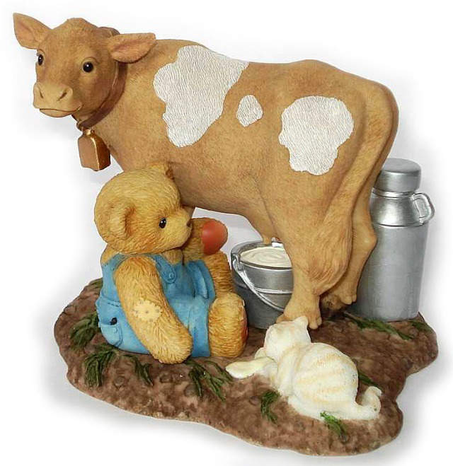 Cherished Teddies 2001 Figurine MacDonald Bessie Cow Milk 847364 for sale online